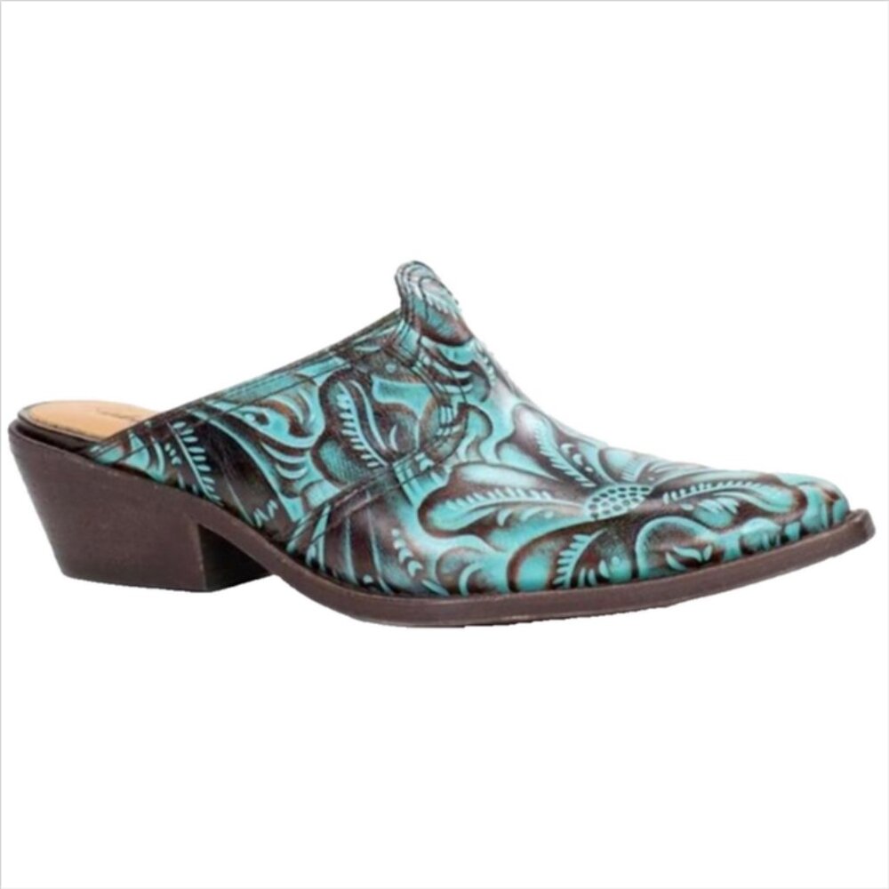 NWOB Patricia Nash Battista Tooled Leather Pointy Toe Mule